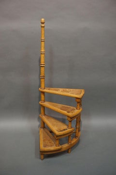 20th Century Antique Round Library Step Ladder in Mahogany made in England