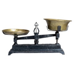 20th Century Antique Scientific Instrument Scale, Black Brass & Iron