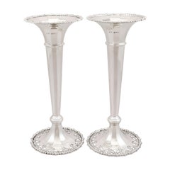 20th Century Antique Sterling Silver Flower Vases, 1913