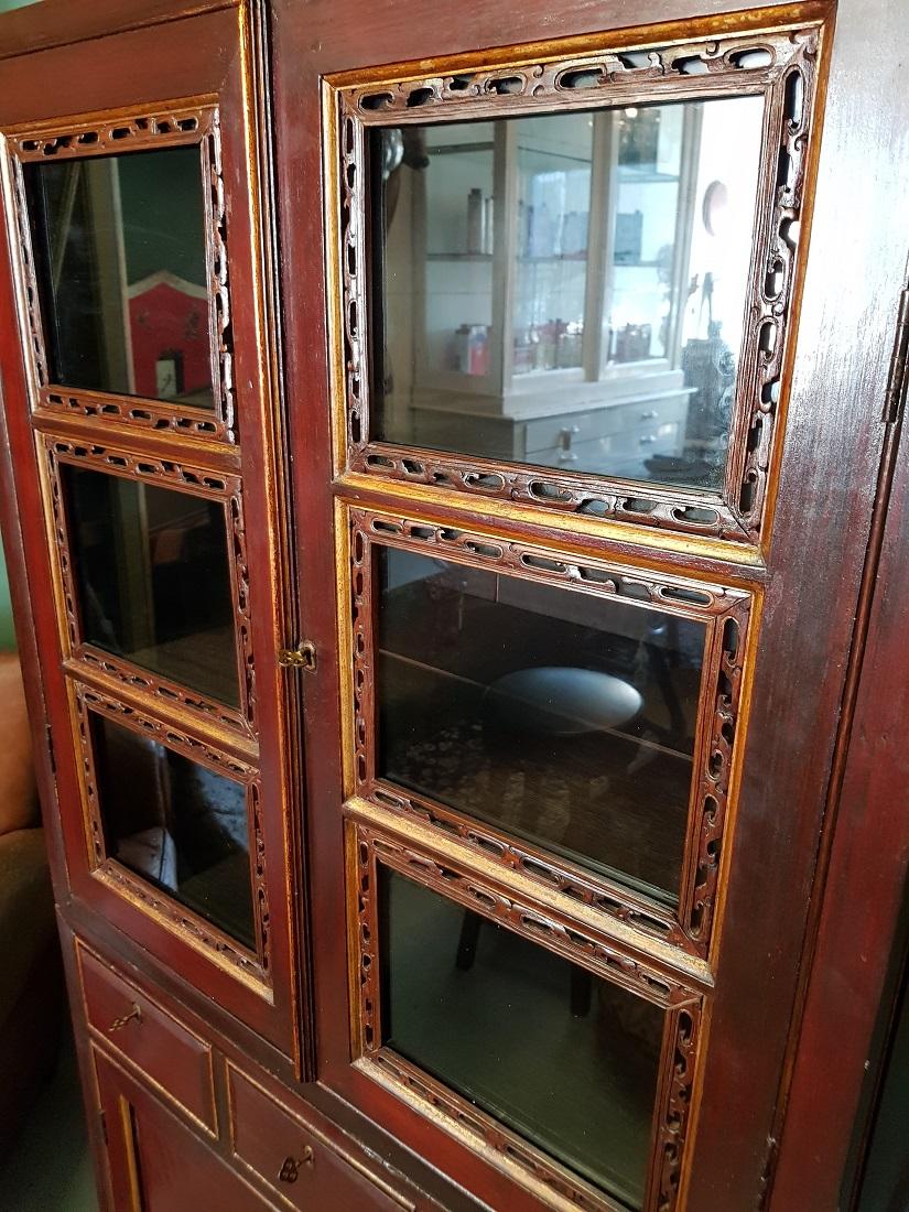 20th Century Antique Style Chinese Cupboard In Good Condition For Sale In Raalte, NL