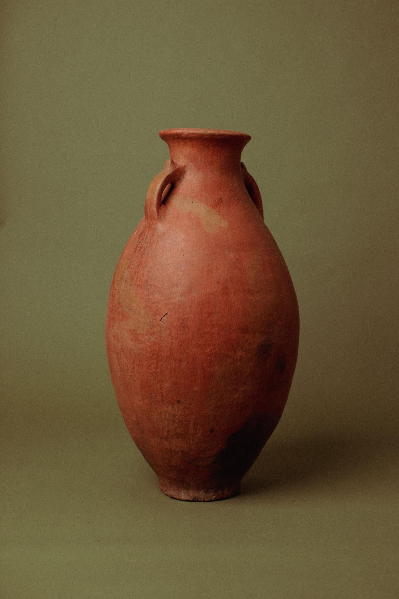 Primitif Jarre de stockage ancienne en terre cuite du 20e siècle, faïence turque en vente