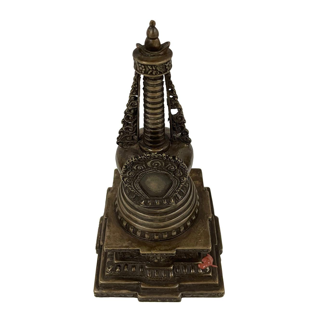 20th Century Antique Tibetan Bronze Sherizi Buddha Pagoda 7