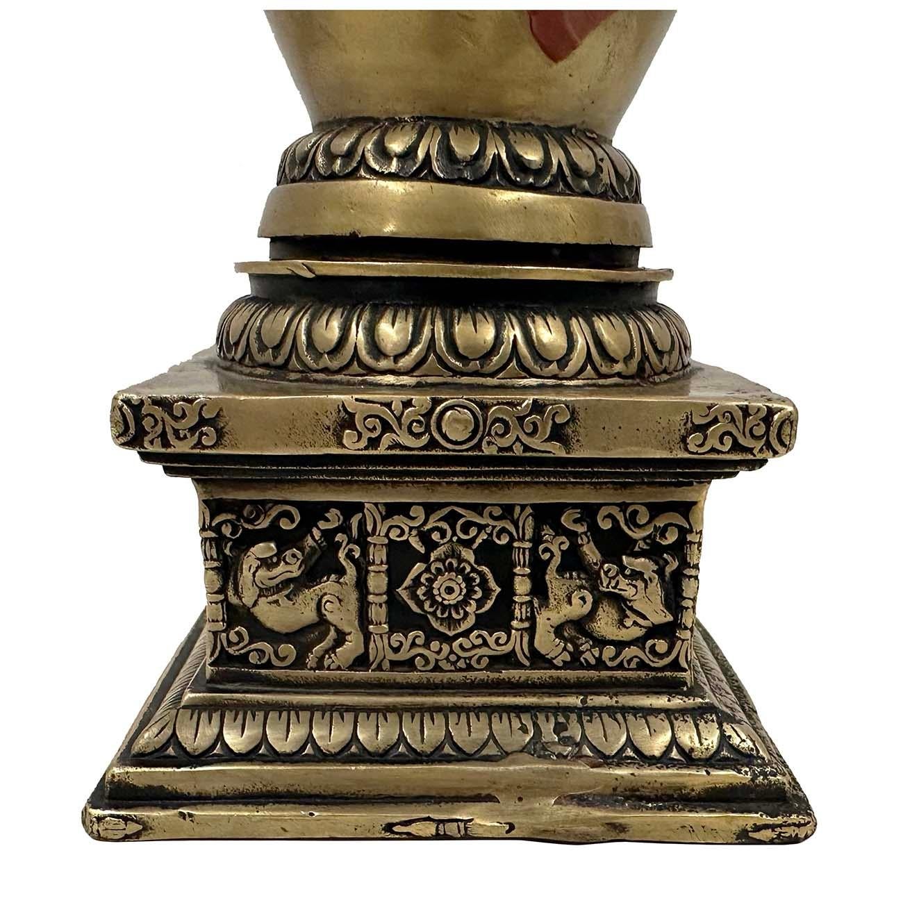 Pagoda Sherizi Buddha in bronzo tibetano antico del XX secolo in vendita 3