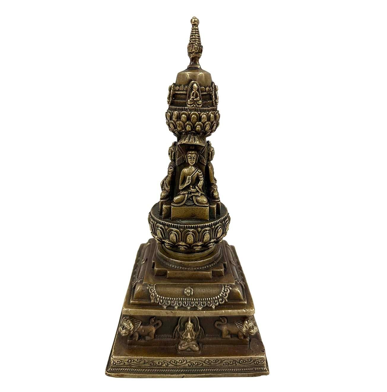 20th Century Antique Tibetan Bronze Sherizi Buddha Pagoda For Sale 4