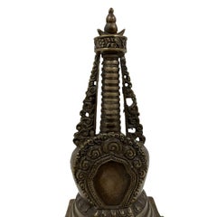 Antike tibetische Sherizi-Buddha-Pagoda aus Bronze des 20. Jahrhunderts