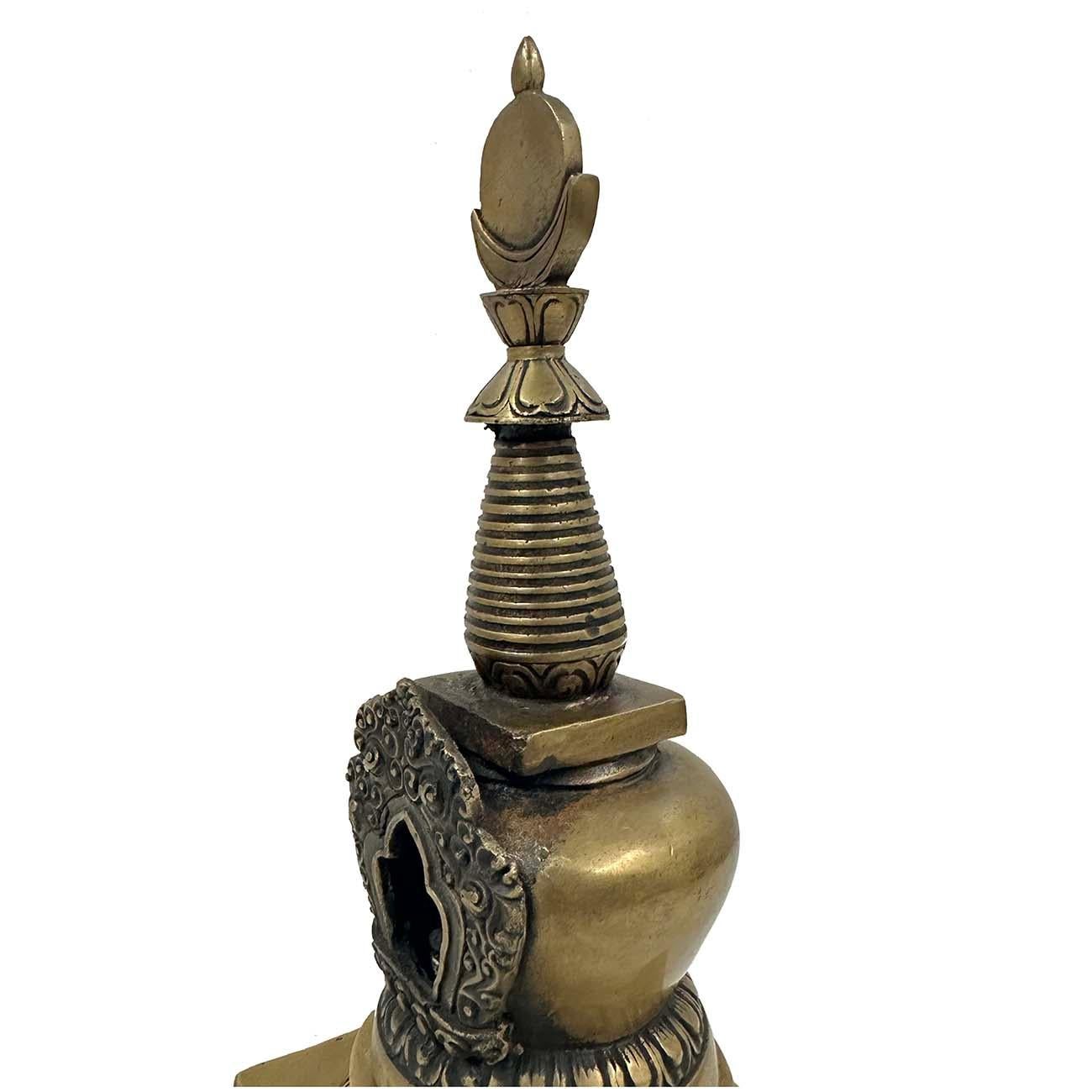 Fatto a mano Pagoda Sherizi Buddha in bronzo tibetano antico del XX secolo in vendita