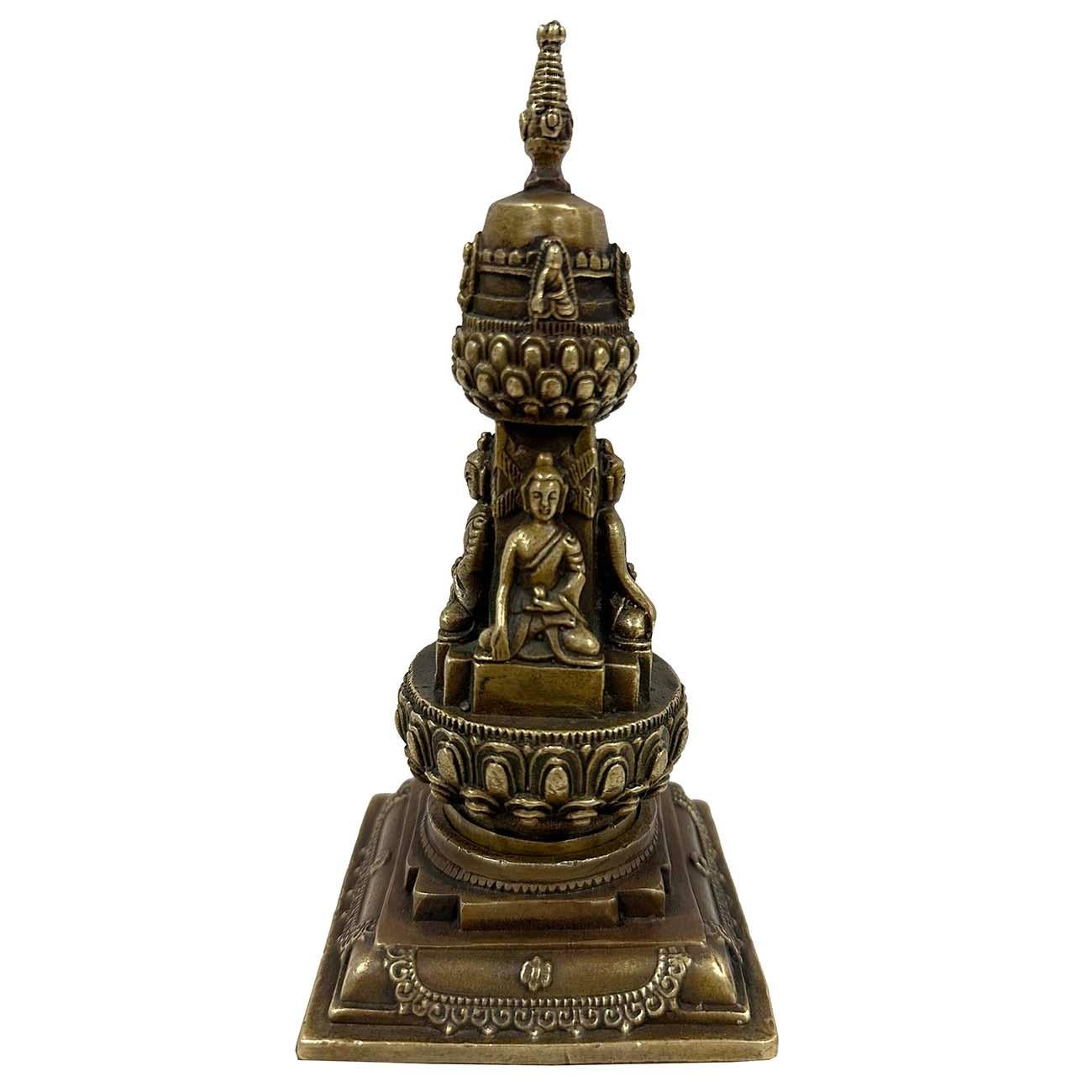 Hand-Crafted 20th Century Antique Tibetan Bronze Sherizi Buddha Pagoda For Sale