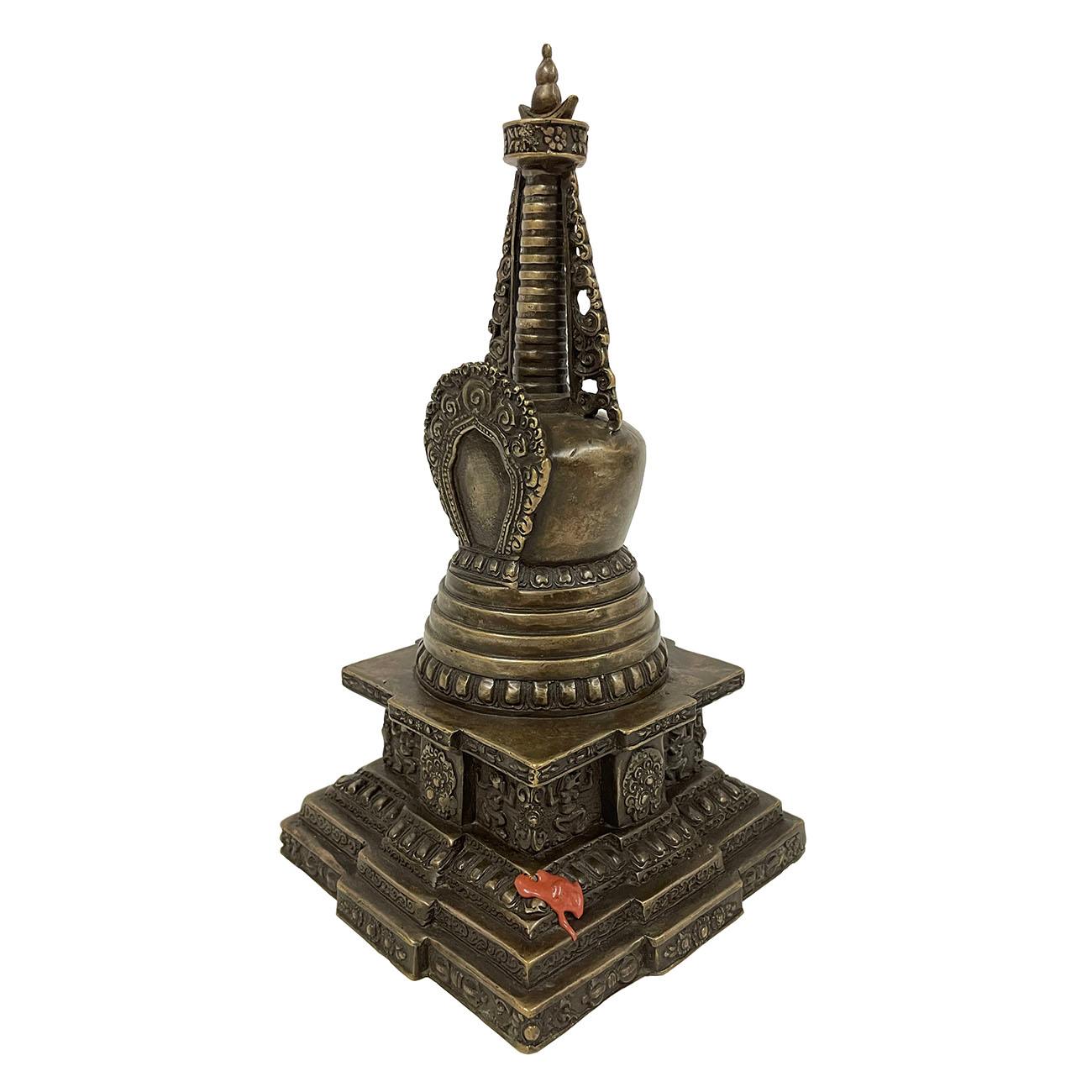 20th Century Antique Tibetan Bronze Sherizi Buddha Pagoda 3