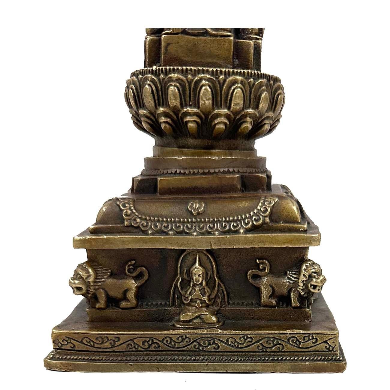 20th Century Antique Tibetan Bronze Sherizi Buddha Pagoda In Good Condition For Sale In Pomona, CA