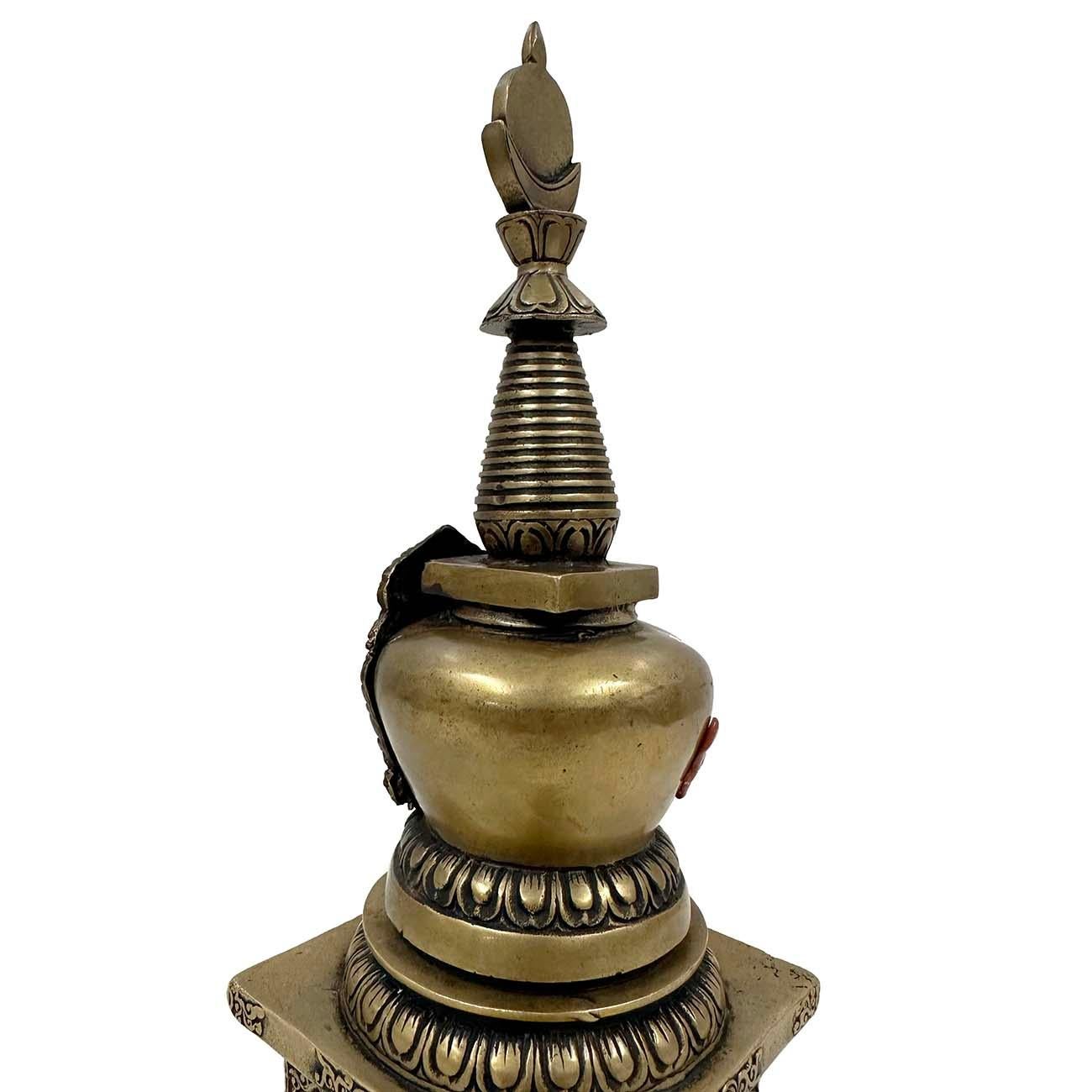 Bronzo Pagoda Sherizi Buddha in bronzo tibetano antico del XX secolo in vendita