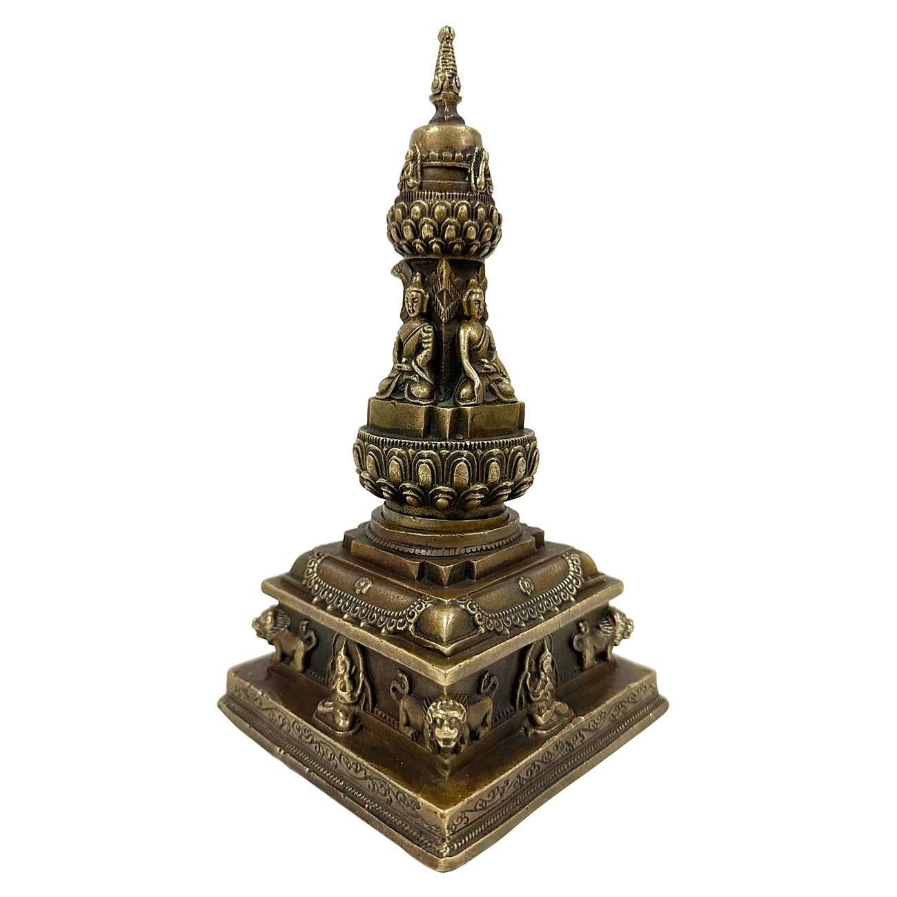 20th Century Antique Tibetan Bronze Sherizi Buddha Pagoda For Sale 1