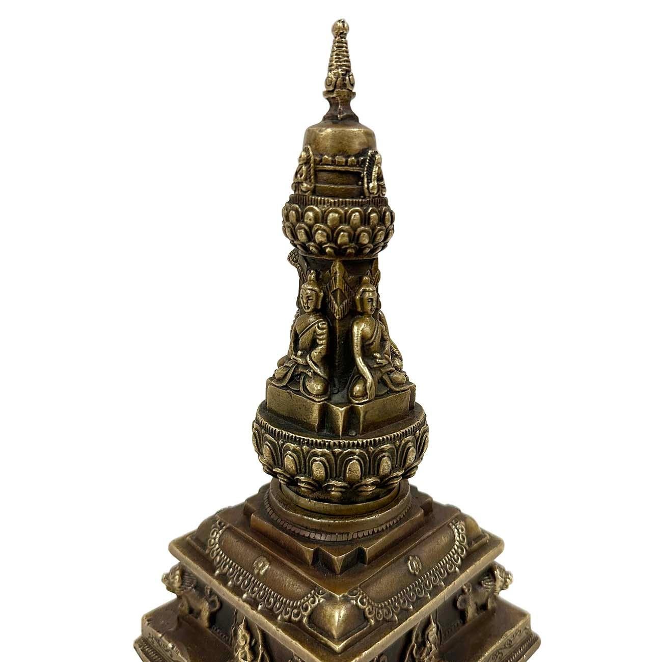 20th Century Antique Tibetan Bronze Sherizi Buddha Pagoda For Sale 2