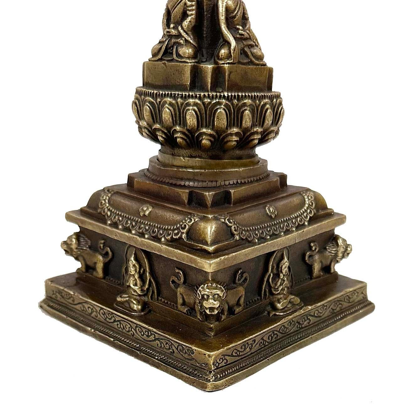20th Century Antique Tibetan Bronze Sherizi Buddha Pagoda For Sale 3