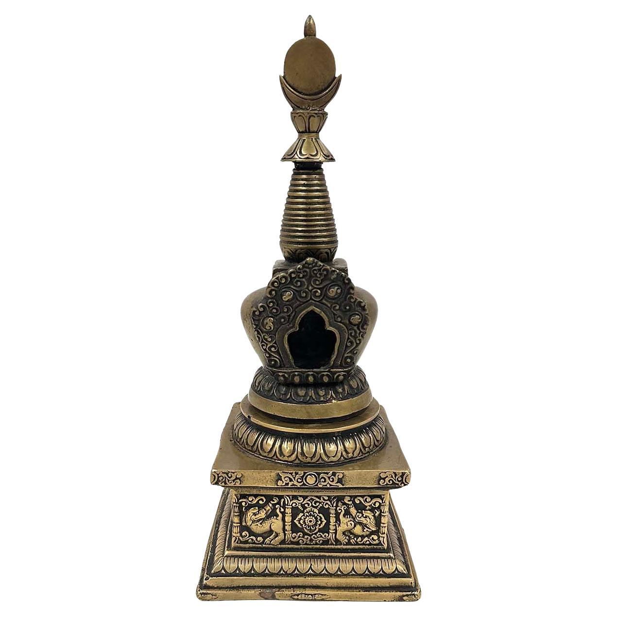 Pagoda Sherizi Buddha in bronzo tibetano antico del XX secolo in vendita