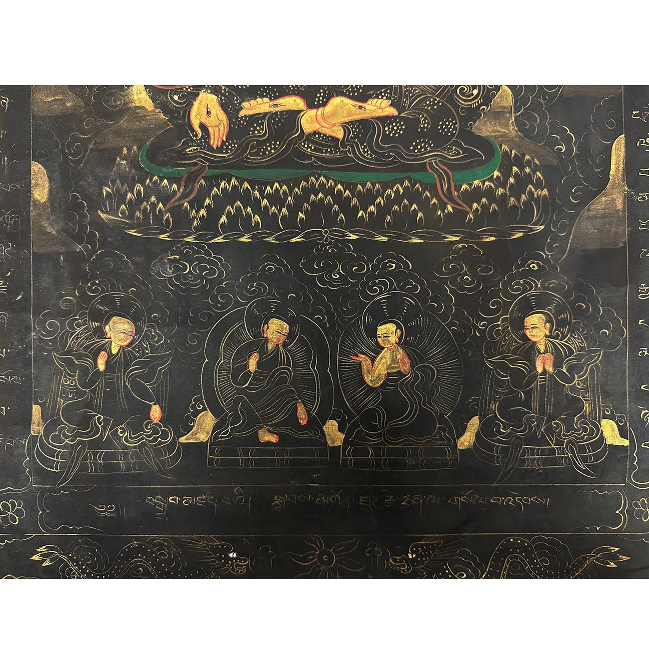 20th Century Antique Tibetan Hand Painted Thangka, Avalokitshvara, Kuan Yin In Good Condition For Sale In Pomona, CA