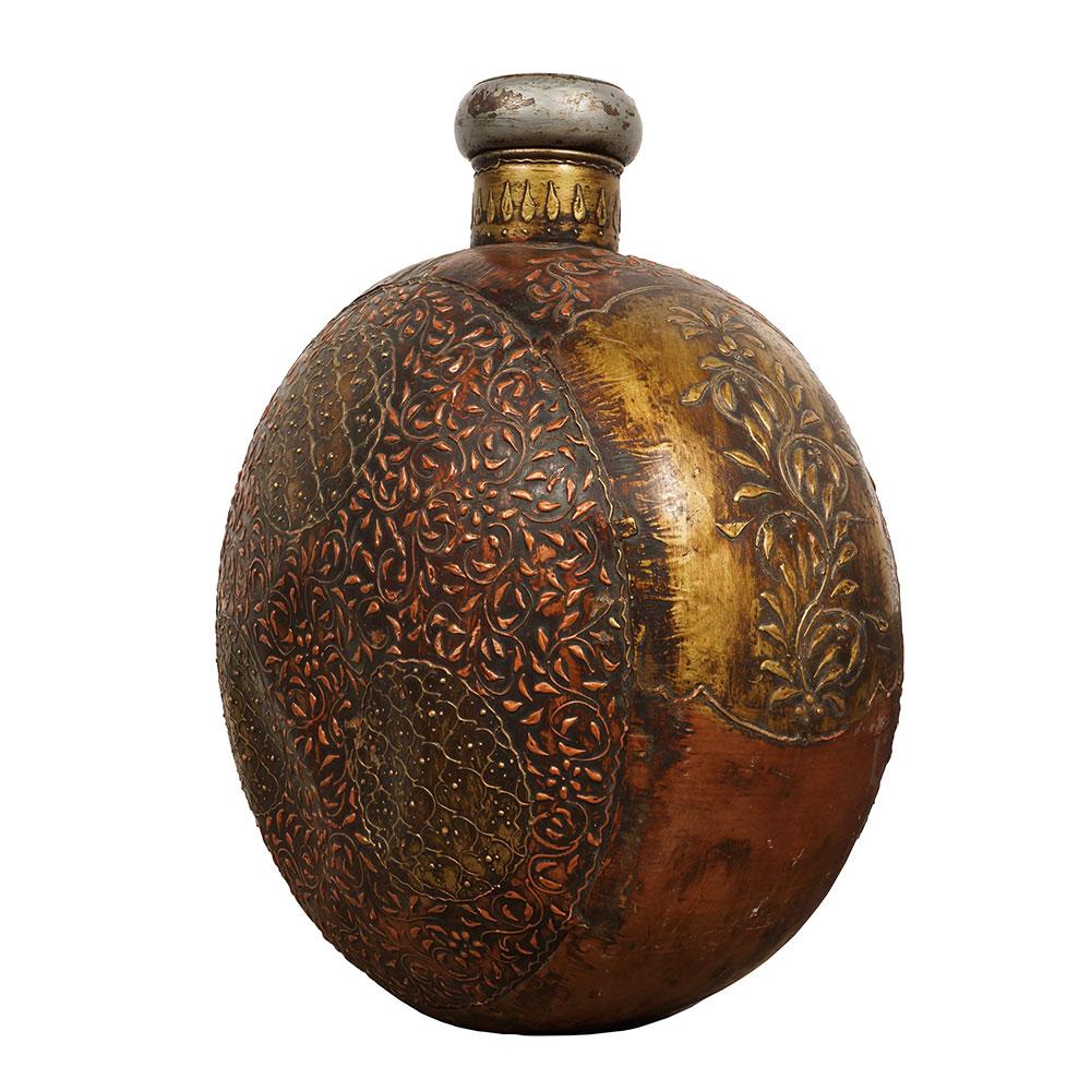 20th Century Antique Tibetan Handcraft Copper Tin Container For Sale 3