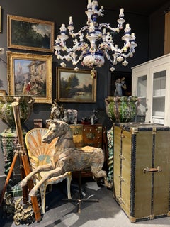 20th Century Antique Wardrobe Steamers Trunk in Green Leather by Madler Koffer