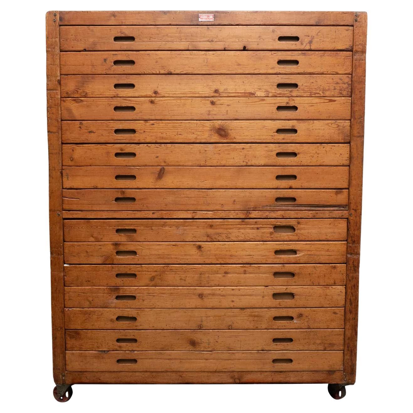 20th Century Antique Wooden Bakery Cabinet For Sale