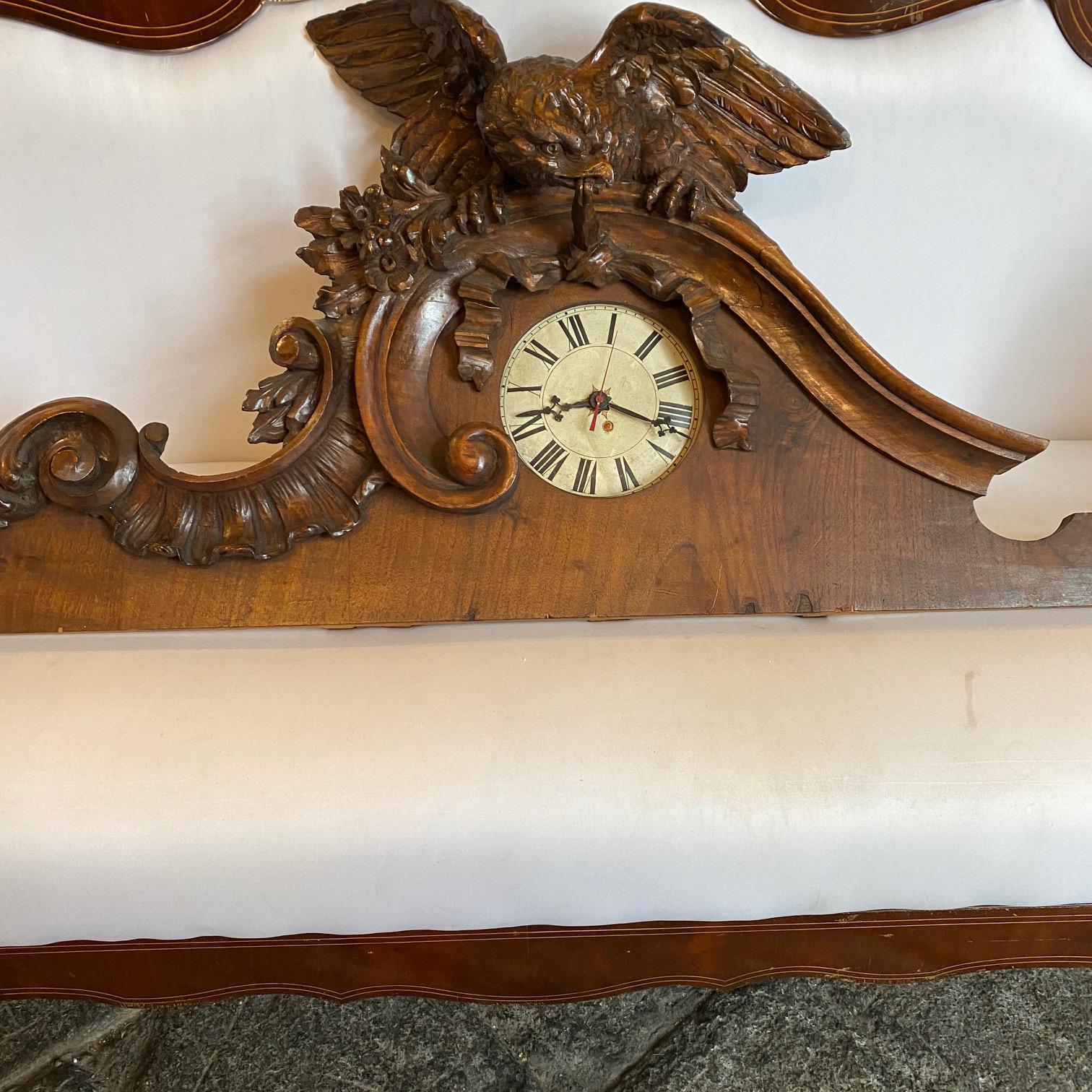 Louis Philippe 20th Century Antique Wooden Italian Frieze Clock  For Sale