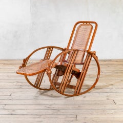 20th Century, Antonio Volpe Wooden Rocking Chair