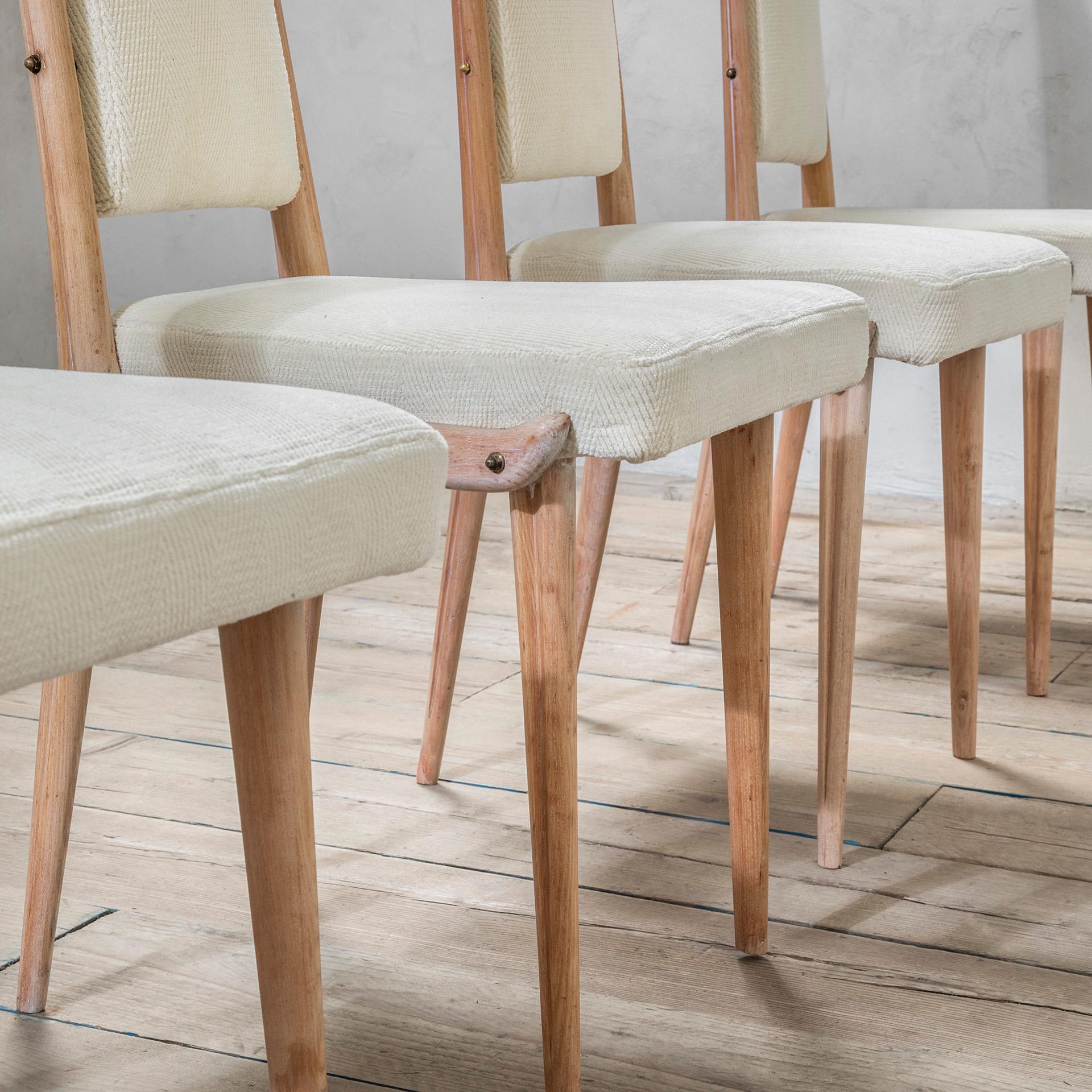 20th Century, Apelli and Varesio Set of Six Wooden Chairs 50s In Good Condition For Sale In Turin, Turin