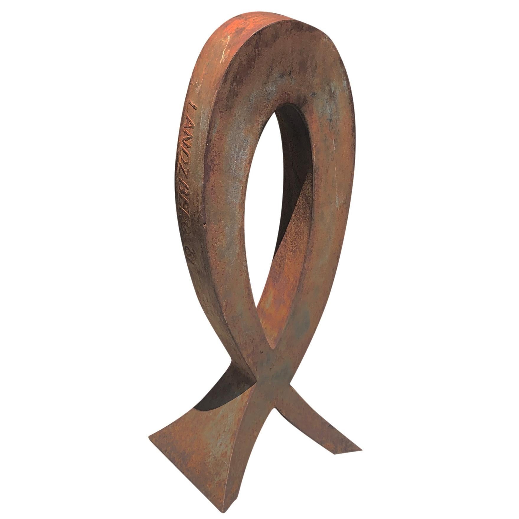 A vintage Brutalist American shaped velvet steel sculpture, designed by Ali Landsberg in good condition. Wear consistent with age and use, circa 1970 - 1980, United States.

Ali Landsberg was an American sculptor and designer, born and passed away