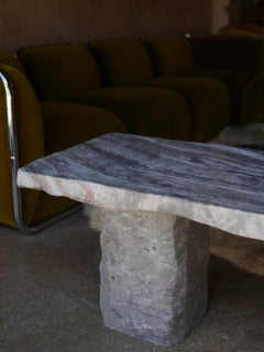 20th Century Arabescato Verde Italian Marble Bench with Solid Marble Legs
