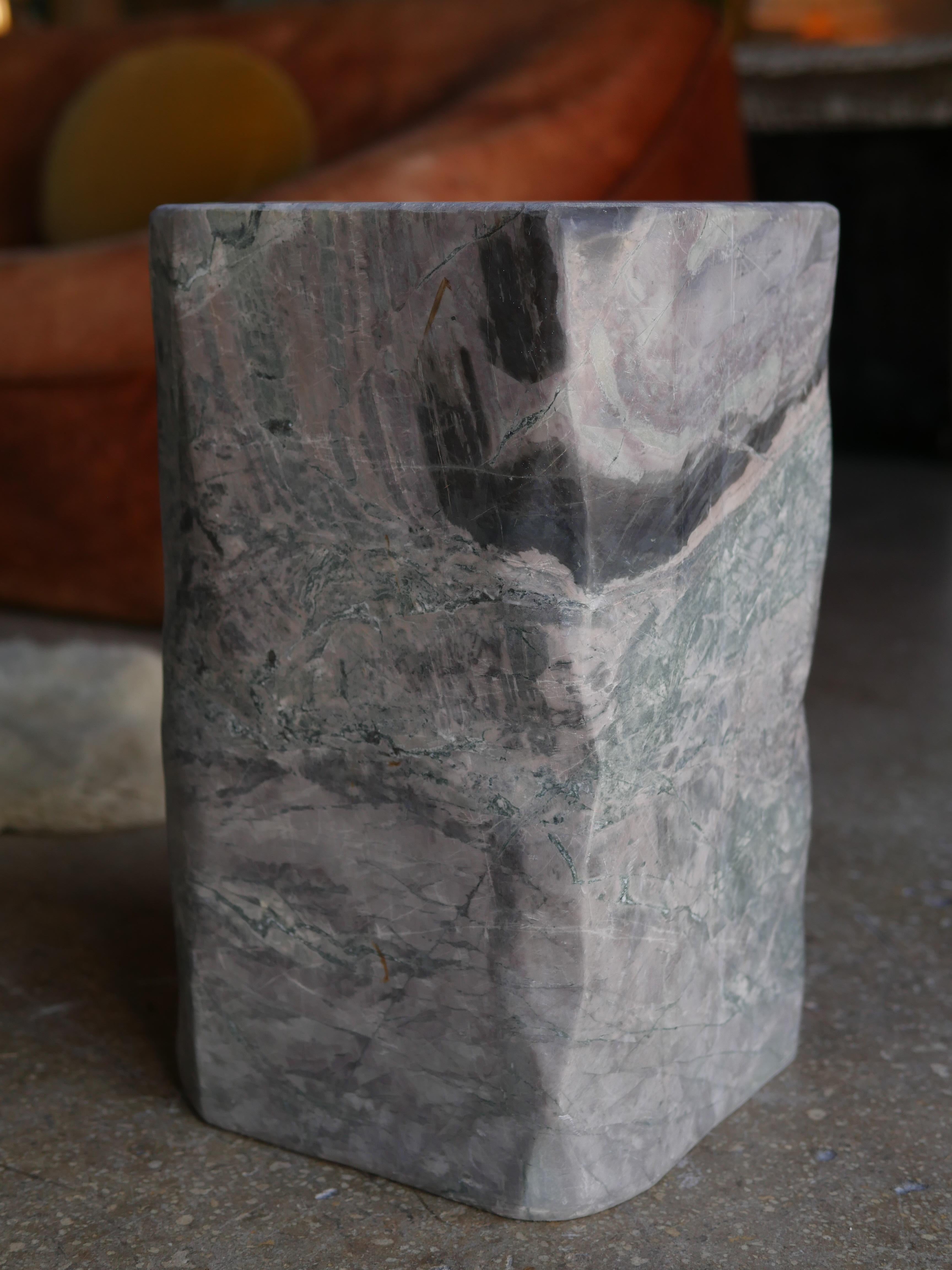 20th Century Arabescato Verde Italian Marble Bench with Solid Marble ...