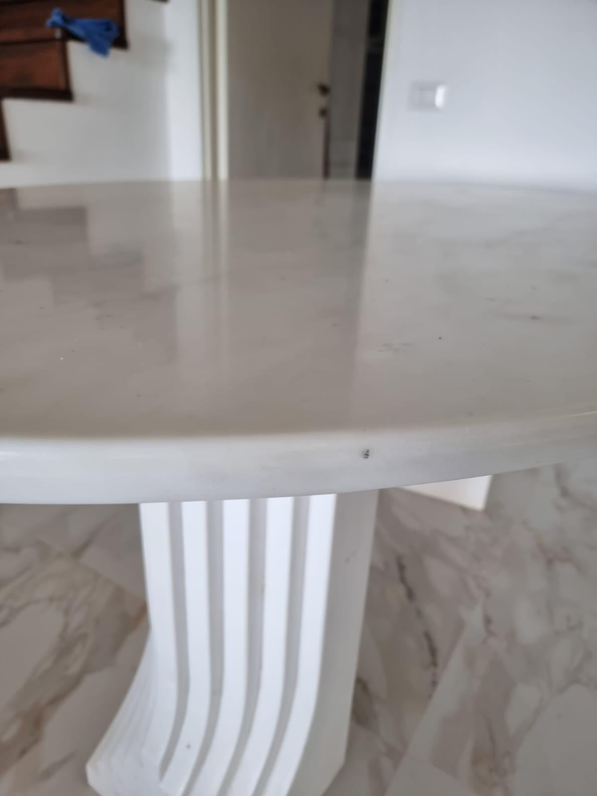 Samo Table 20th Century Samo Table in White Carrara Marble Designed by Carlo ...