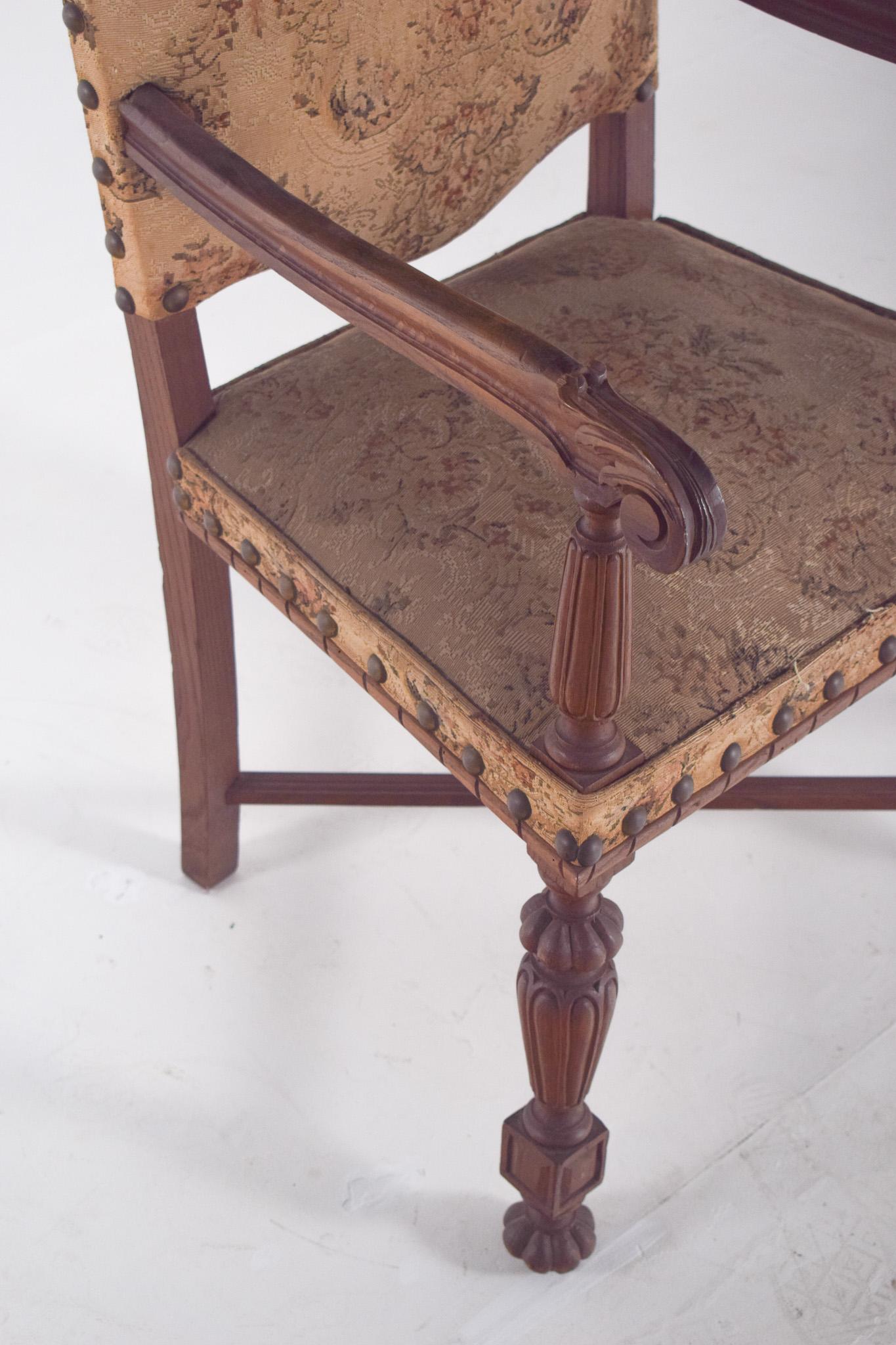 Fauteuil du 20e siècle avec dossier et sièges tapissés État moyen - En vente à Lisboa, Lisboa