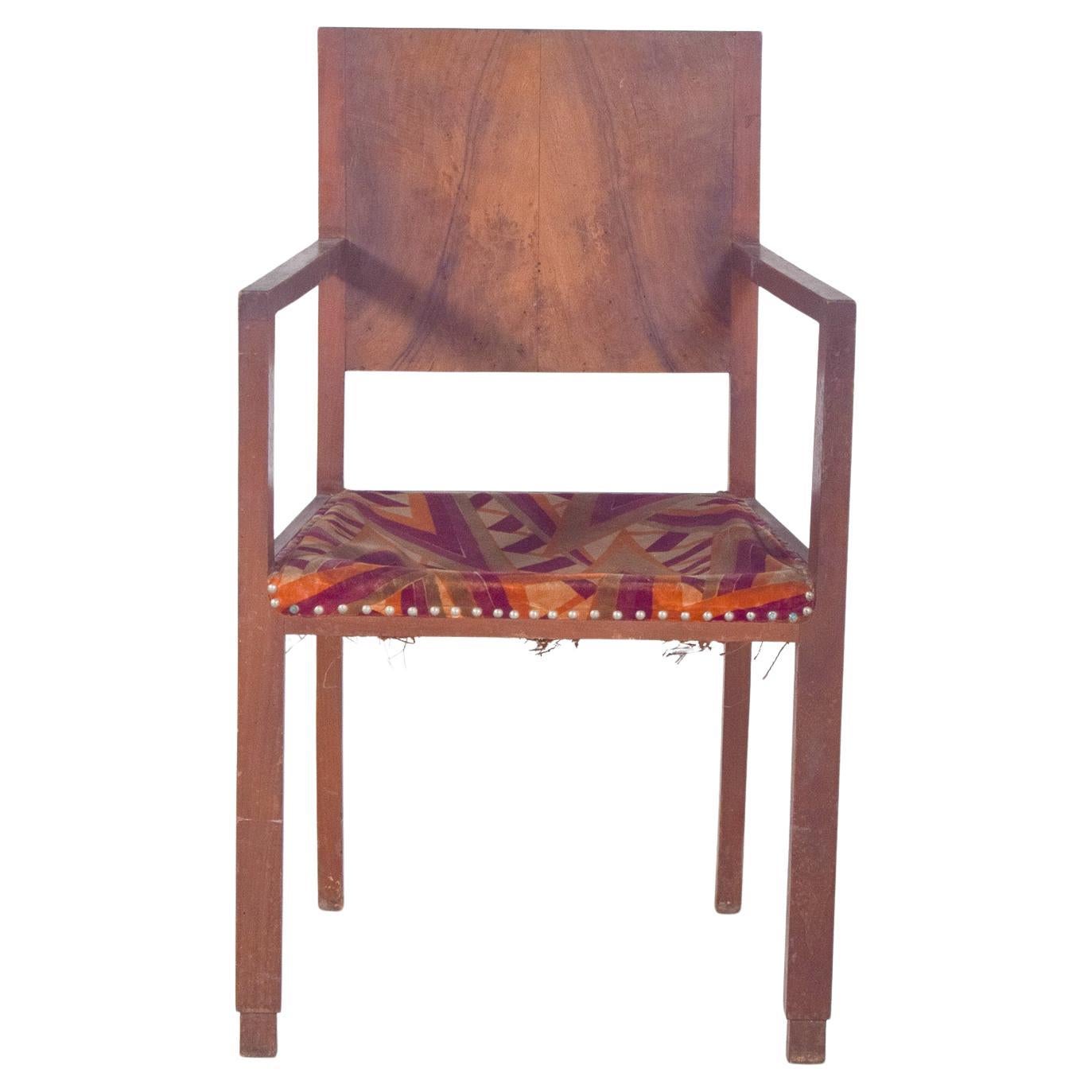 Fauteuil du 20ème siècle avec tapisserie en tissu