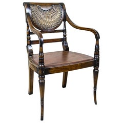 20th Century Armchair with Rattan Back