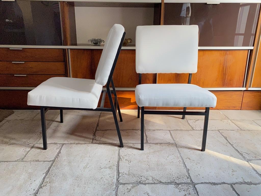 French 20th Century Armchairs by Paul Geoffroy for Airborne, 1950s, Set of 2 For Sale