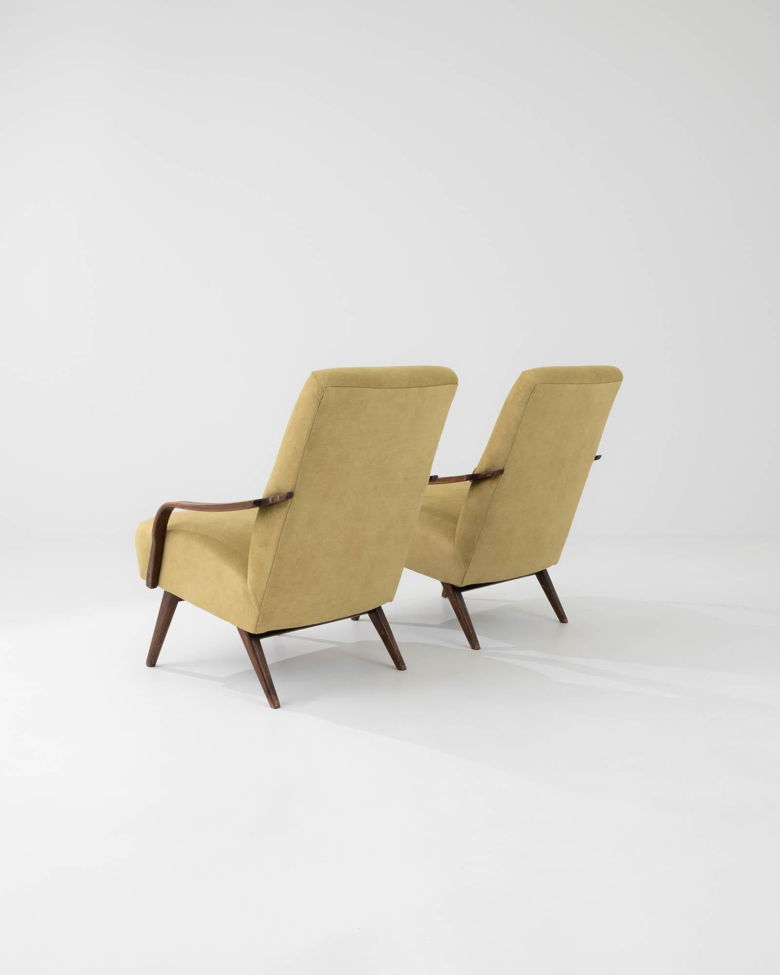 Upholstery 20th Century Armchairs by TON, a Pair