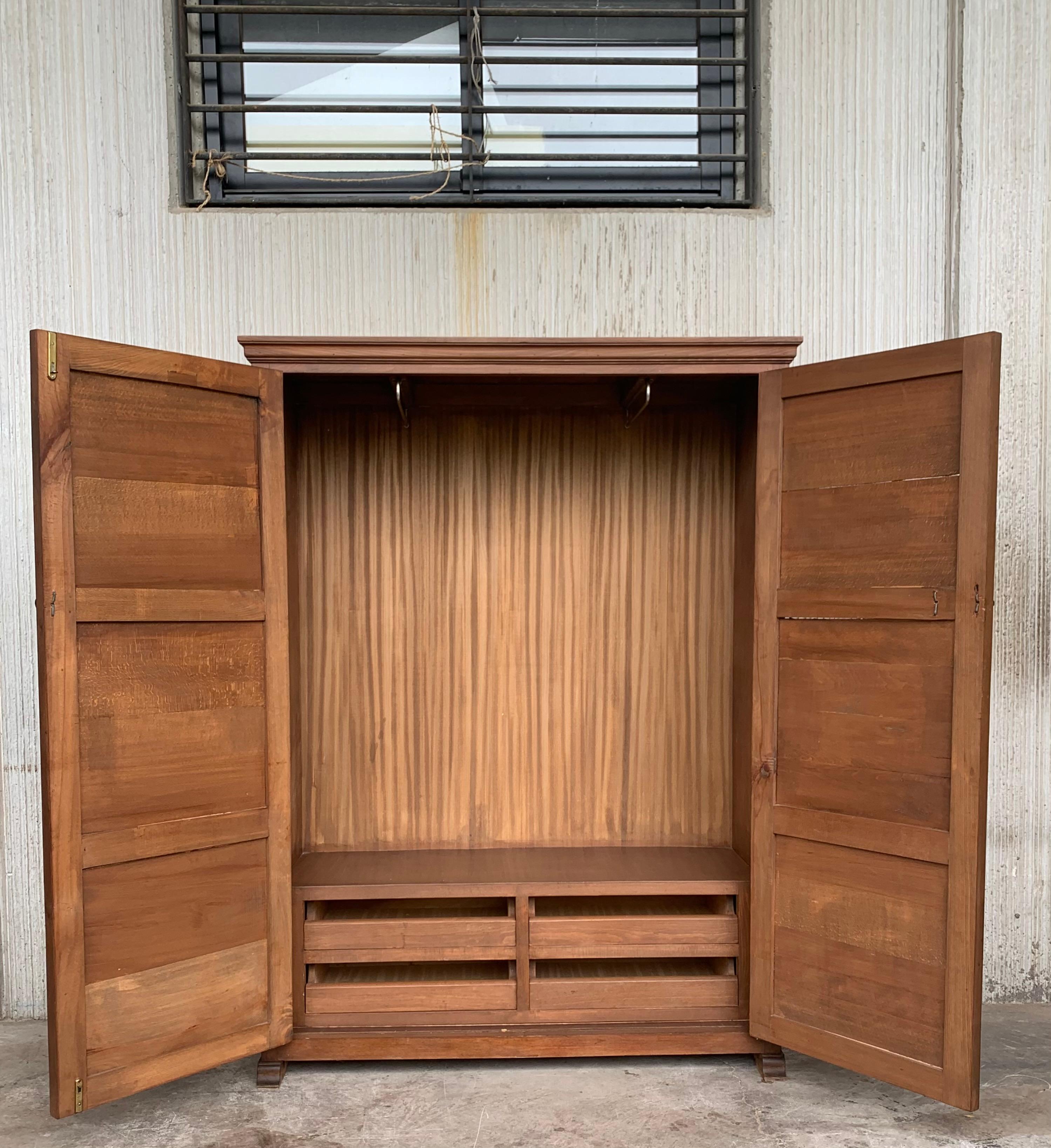 Spanish 20th Century Armoire, Kitchen Cabinet with Two Doors, Oak, Spain