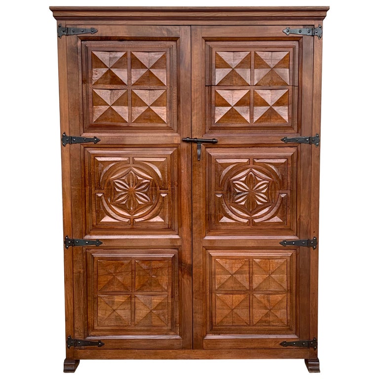 20th Century Armoire Kitchen Cabinet With Two Doors Oak Spain For Sale At 1stdibs