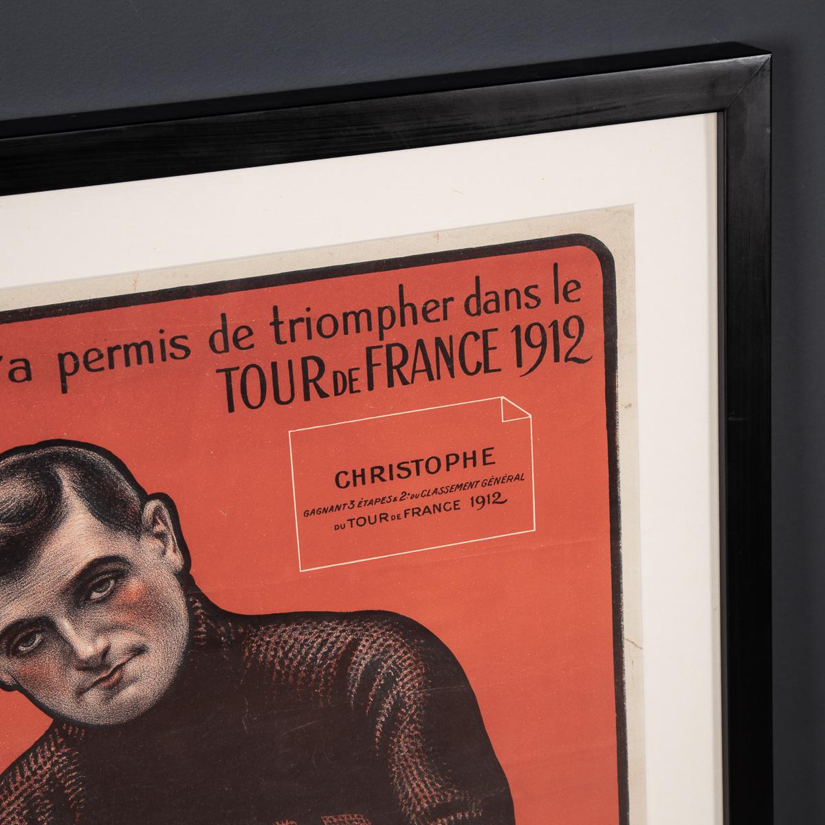 20th Century Armor Bicycles Poster of Eugene Christophe, c.1912 For Sale 1