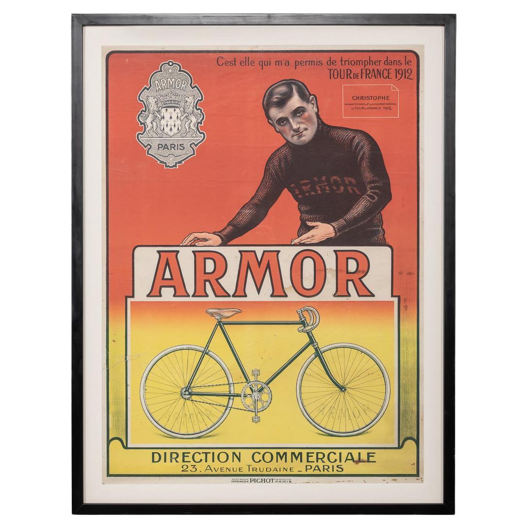 20th Century Armor Bicycles Poster of Eugene Christophe, c.1912 For Sale