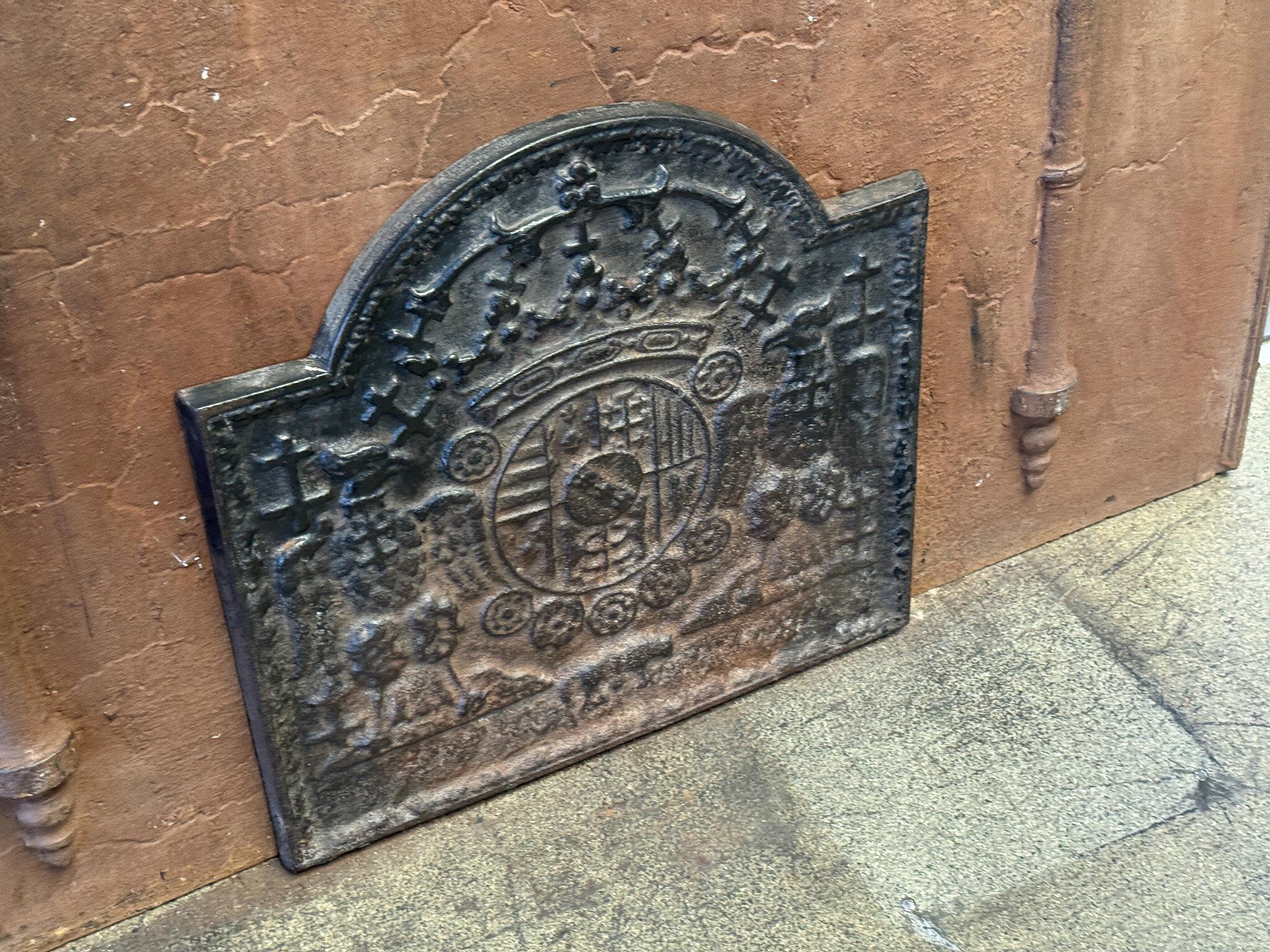 Cast 20th Century 'Arms of Loraine' Fireback / Backsplash, Louis XIV Style For Sale