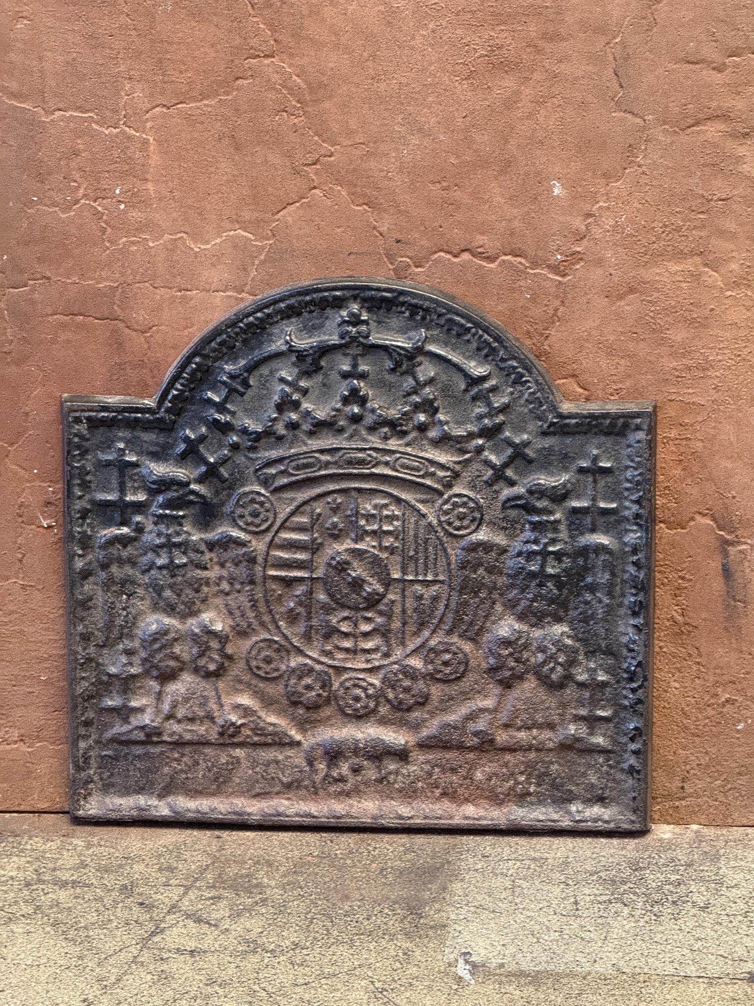 Iron 20th Century 'Arms of Loraine' Fireback / Backsplash, Louis XIV Style For Sale
