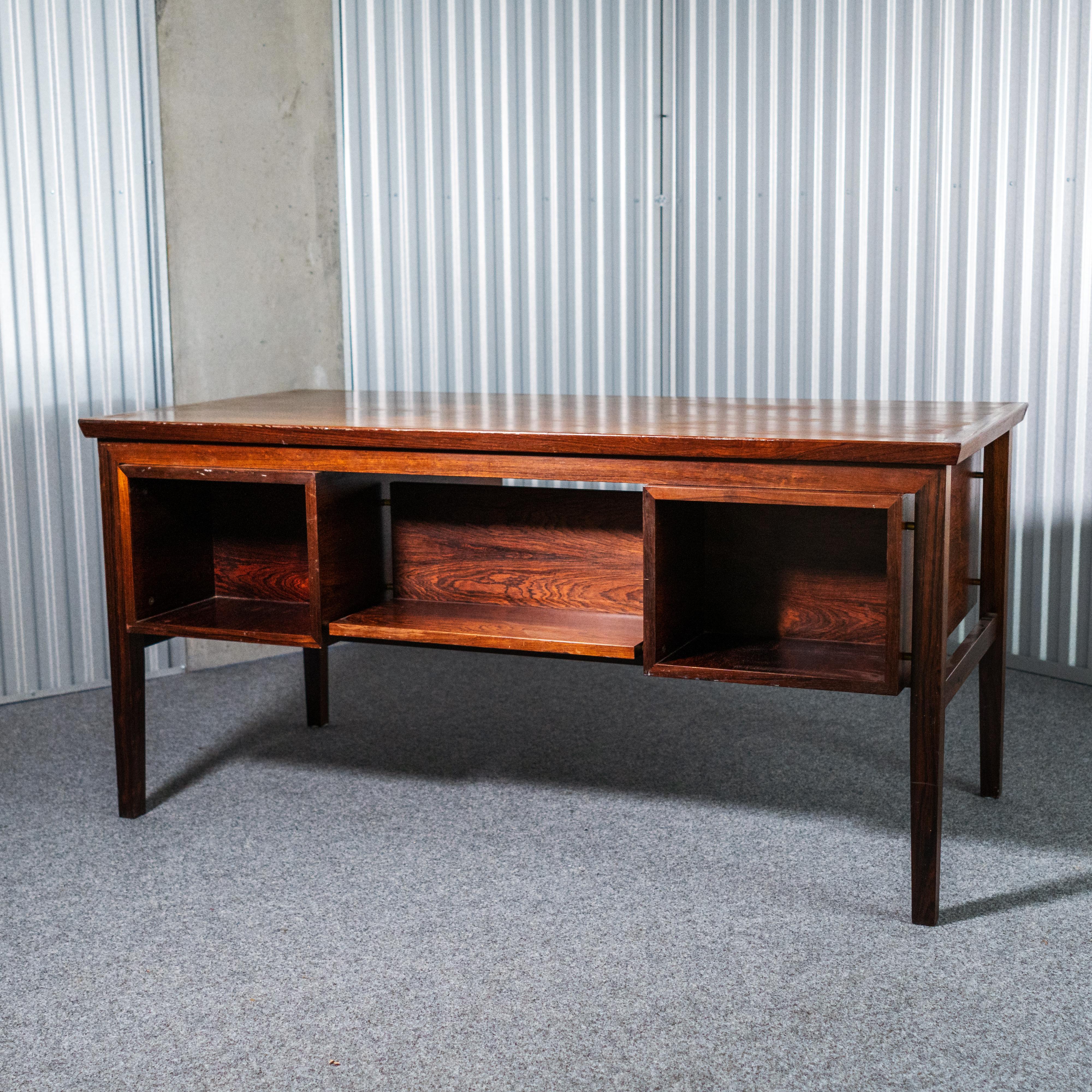Rosewood 20th Century Arne Vodder Styled Writing Table For Sale