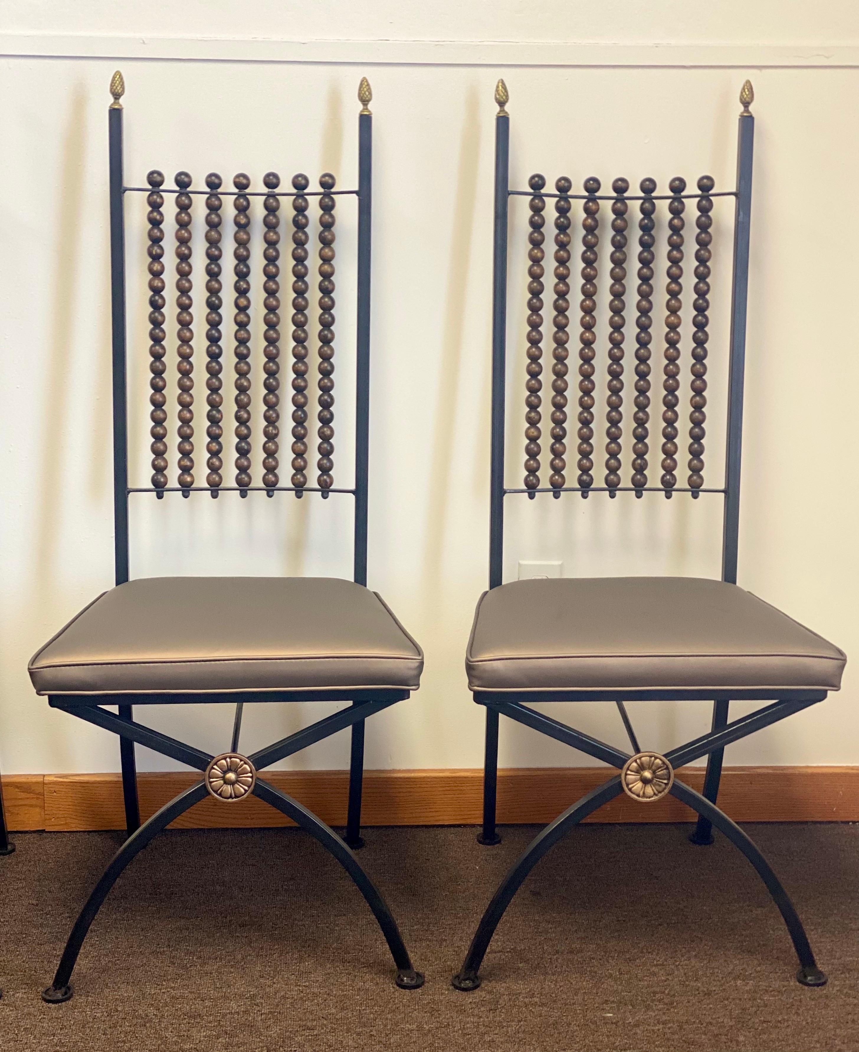 20th Century Art Deco Black Iron Dining Chairs, Set of 4 For Sale 6