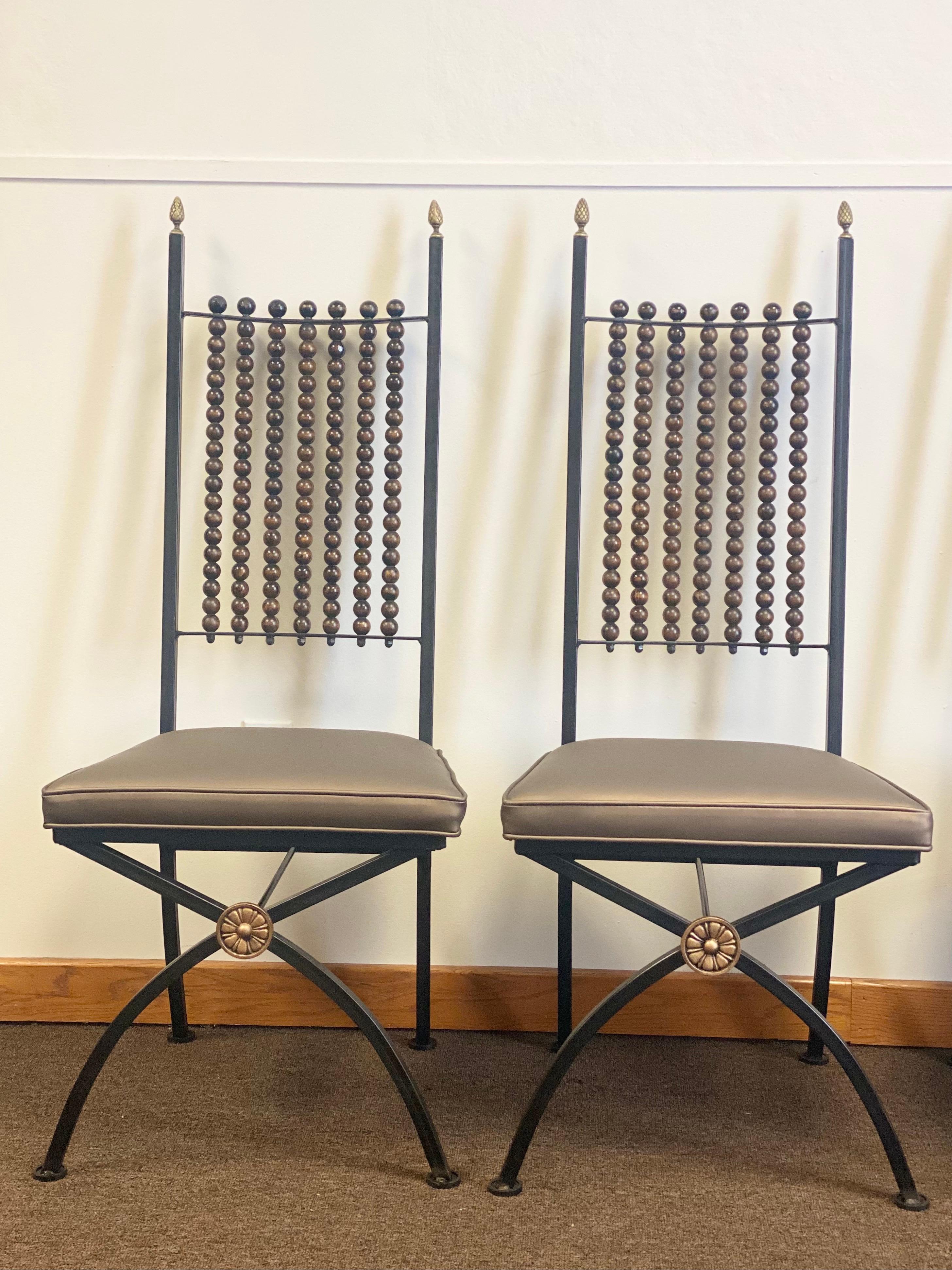 20th Century Art Deco Black Iron Dining Chairs, Set of 4 For Sale 7