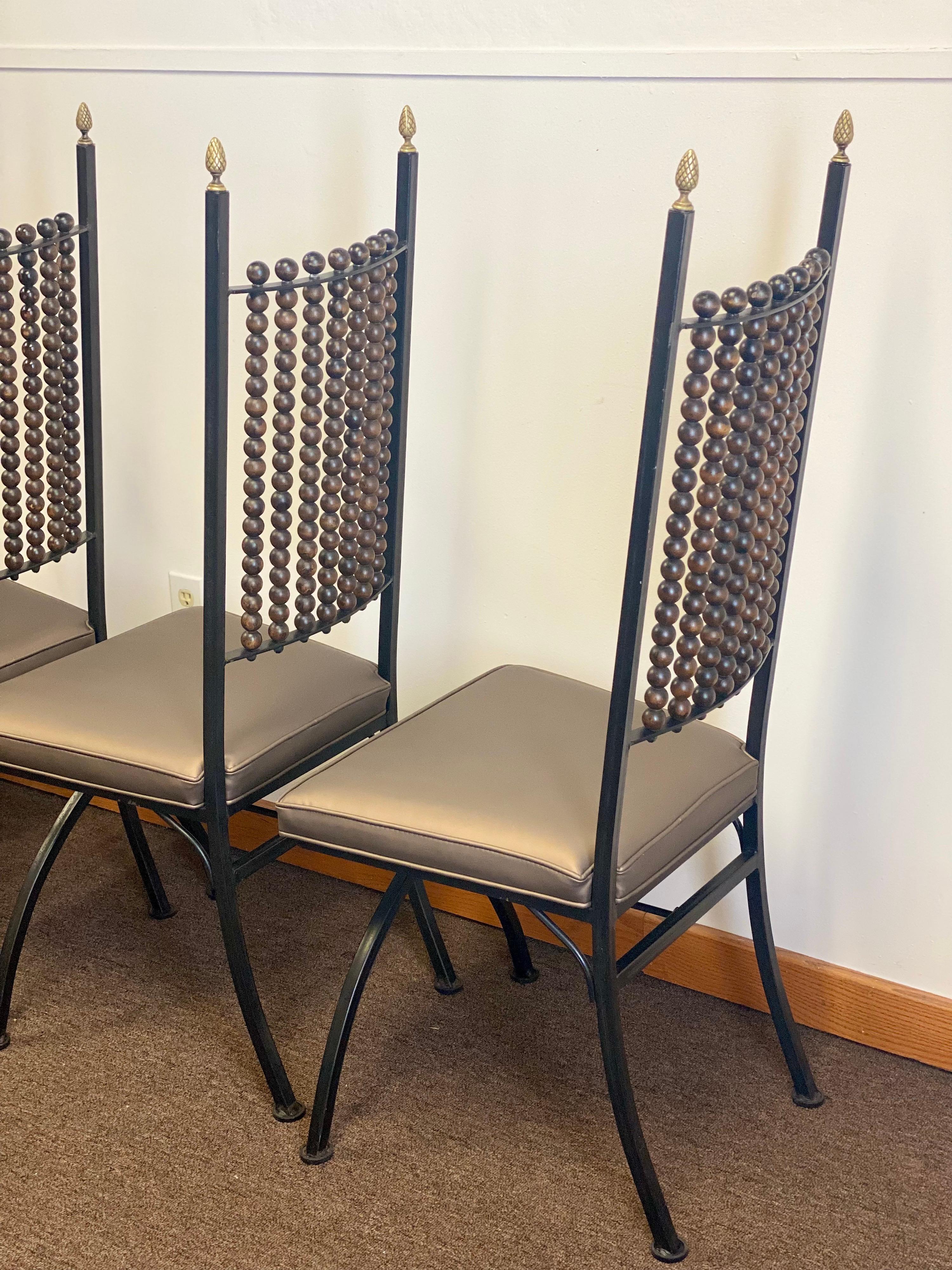 20th Century Art Deco Black Iron Dining Chairs, Set of 4 For Sale 2