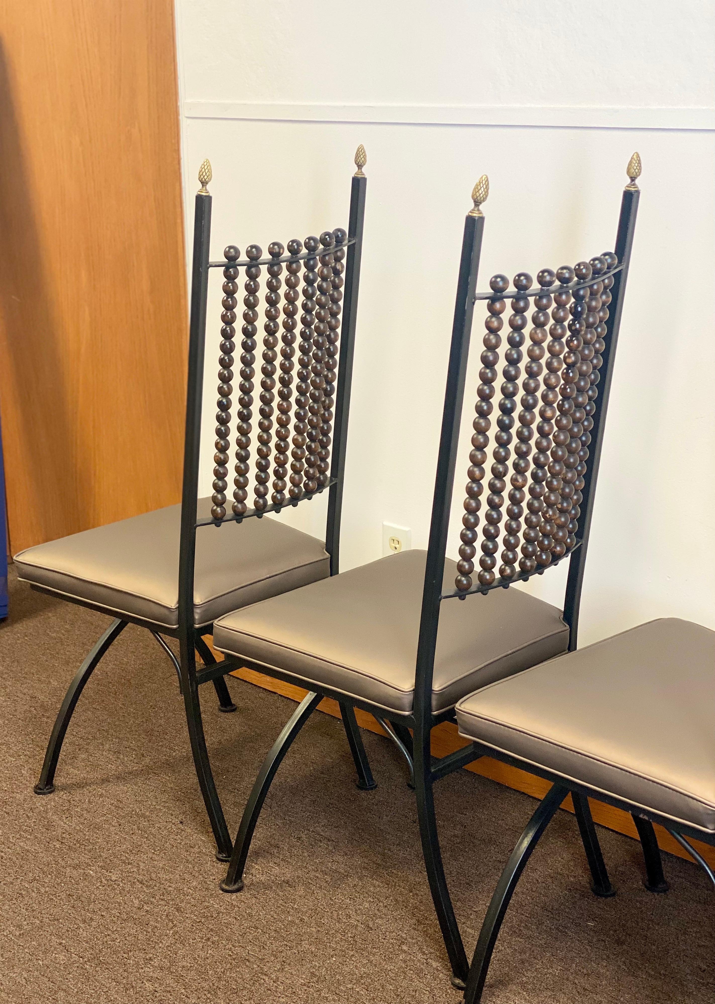 20th Century Art Deco Black Iron Dining Chairs, Set of 4 For Sale 3