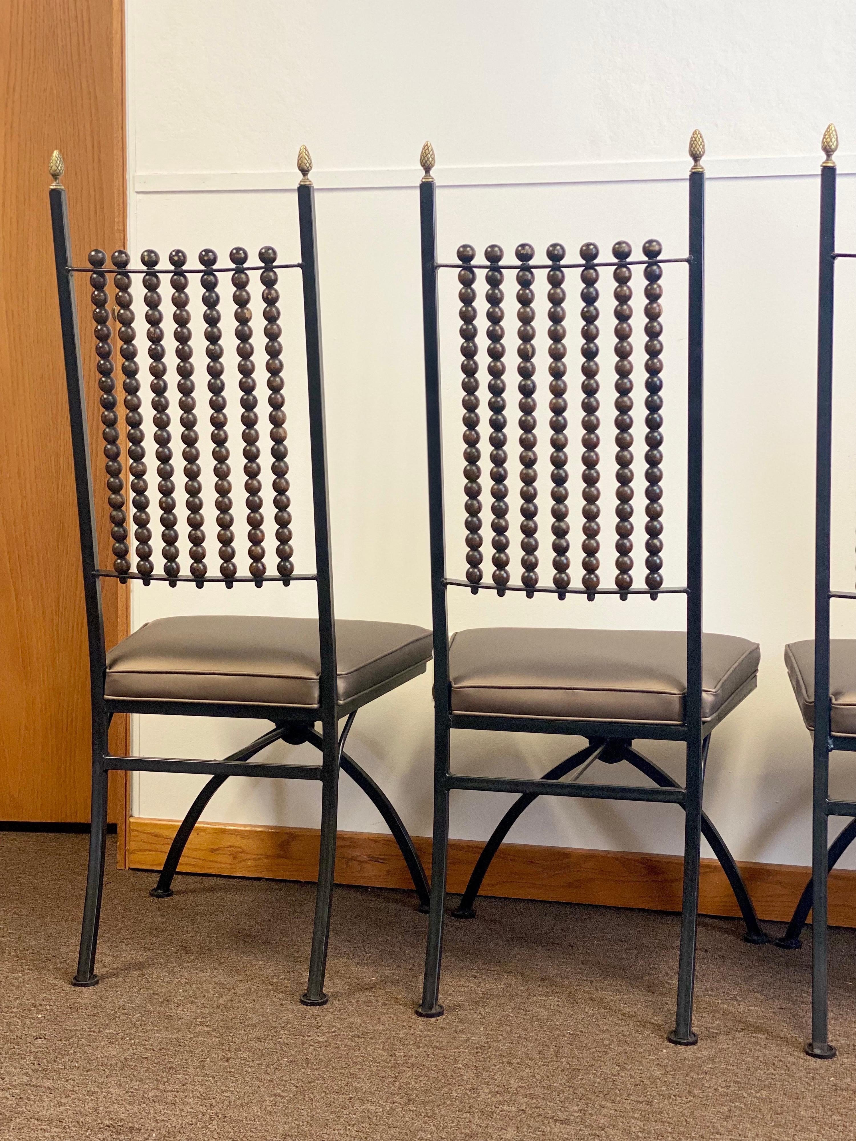 20th Century Art Deco Black Iron Dining Chairs, Set of 4 For Sale 4