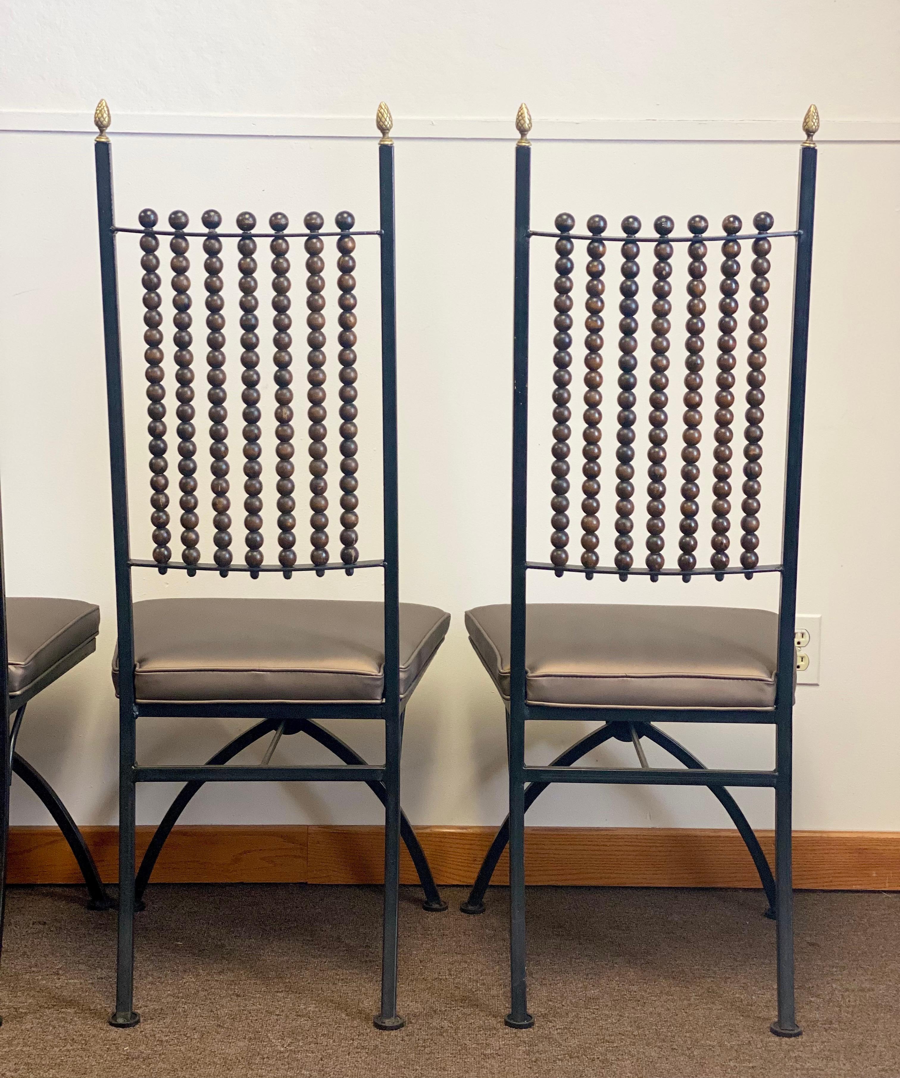 20th Century Art Deco Black Iron Dining Chairs, Set of 4 For Sale 5