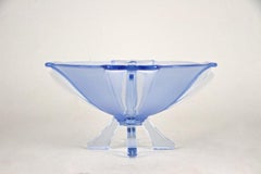 20th Century Art Deco Blue Glass Bowl, Austria, circa 1920