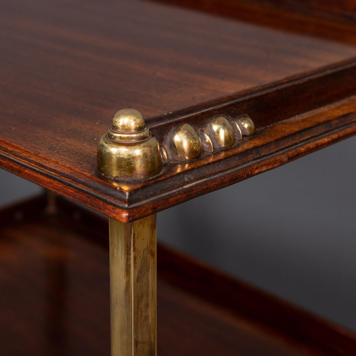 20th Century Art Deco Brass & Mahogany Drinks Trolley, c.1930 8