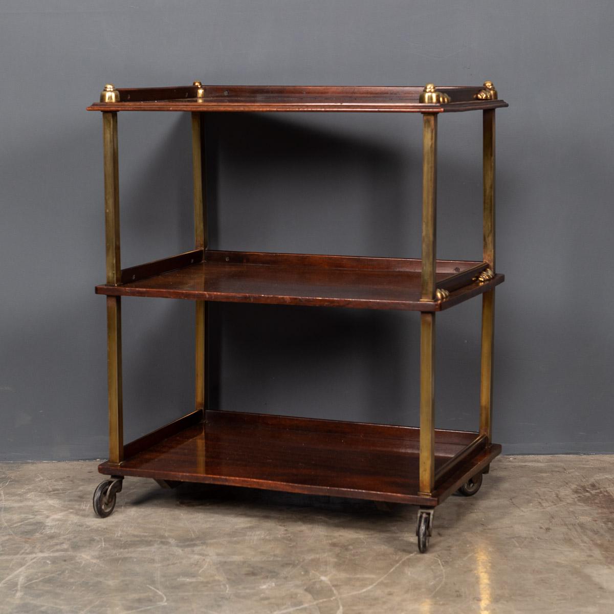 Unknown 20th Century Art Deco Brass & Mahogany Drinks Trolley, c.1930